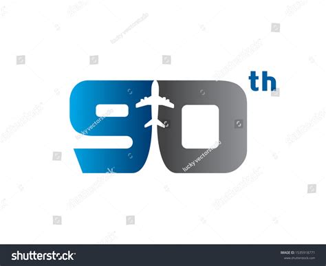 Number 90 Logo Or Symbol Template Design Royalty Free Stock Vector