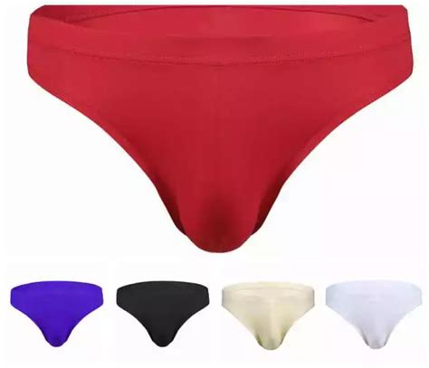 MENS SEXY ICE Silk Briefs G String Bikini Micro Thong Underwear