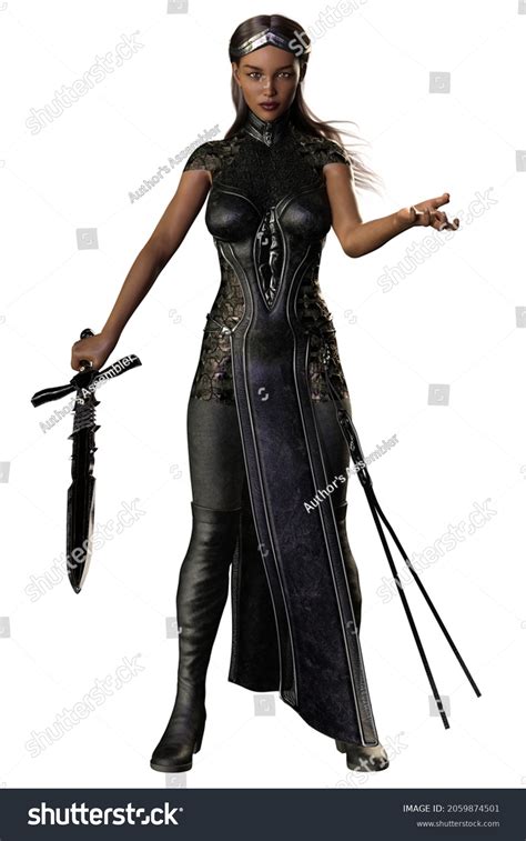 Poc Medieval Fantasy Warrior Woman Sword Stock Illustration 2059874501 ...