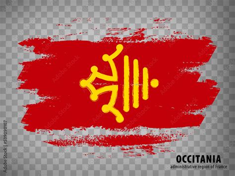 Flag of Occitania from brush strokes. Flag Region Occitania of France ...