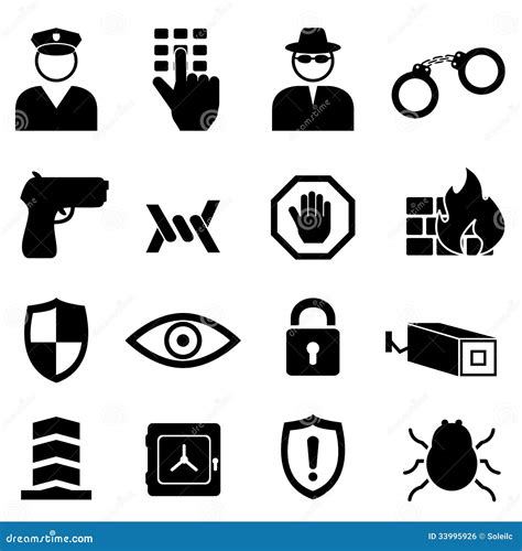 Sistema Del Icono De La Seguridad Y De La Seguridad Ilustración del