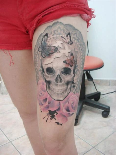 Watercolor Skull Tattoos By Cassio Magne Skullspiration