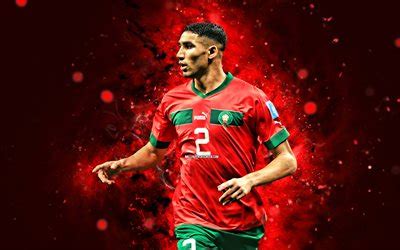 Télécharger achraf hakimi 4k néons rouges équipe nationale de