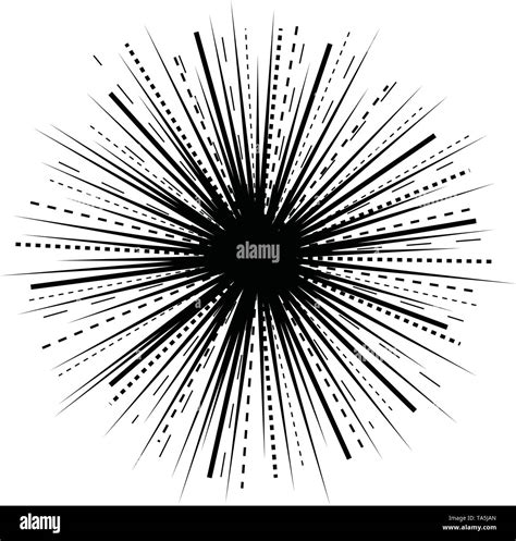 vector abstract radial line burst. black explosion isolated on white background. radial sun ...