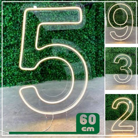 Placa Painel Letreiro Luminoso Led Neon Numero Cm Escorrega O Pre O