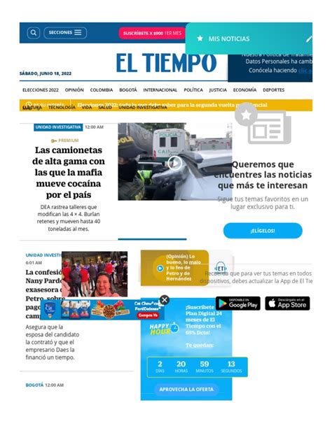 Noticias Principales De Colombia Y El Mundo Noticias Pdf Bogotá