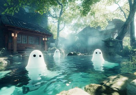 Figures Erupting From Steamy Hot Springs In A Mysterious Forest With A