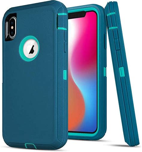 Iphone Xs Heavy Duty Case Shock Proof Shatter Resistant 3 Layer Rubber Compatible For Iphone