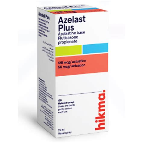 Azelast Plus 125 / 50 mcg Nasal Spray ( Azelastine / Fluticasone ) 25 ml