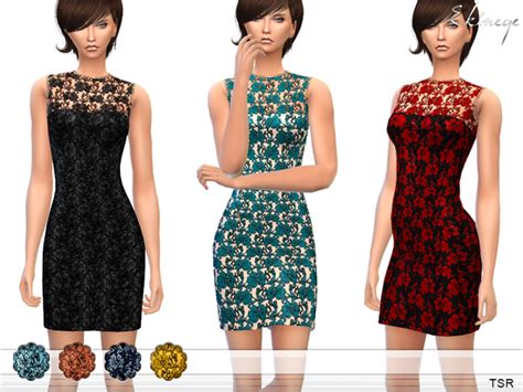 The Sims Resource Sleeveless Lace Bodycon Dress By Ekinege • Sims 4 Downloads