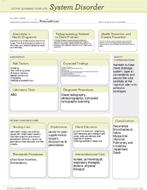 ATI System Disorder Pneumothorax 2214 Studocu