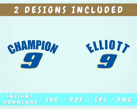 Chase Elliott Championship Svg 2 Designs Chase Elliott Etsy