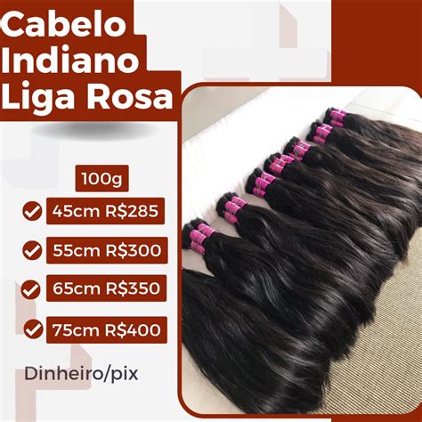 CABELO HUMANO INDIANO LIGA ROSA Empório Cabelos Prime