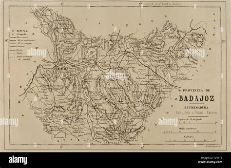 Map Of The Province Of Badajoz Extremadura Spain Cronica General De