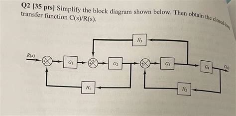 Solved Q2 35 Pts Simplify The Block Diagram Shown Below Chegg