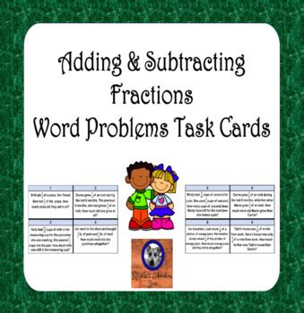 Adding And Subtracting Fractions Word Problem Task Cards Nf Nf