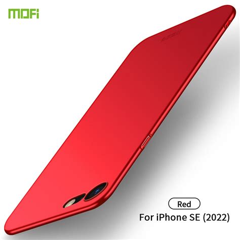 For IPhone SE 2022 2020 MOFI Frosted PC Ultra Thin Hard Case Red