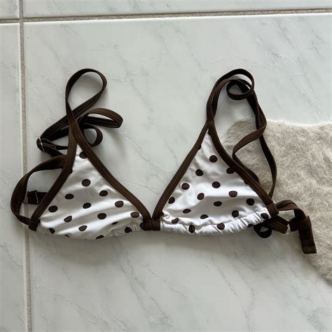 Princess Polly Bikini Top Brown And White Depop