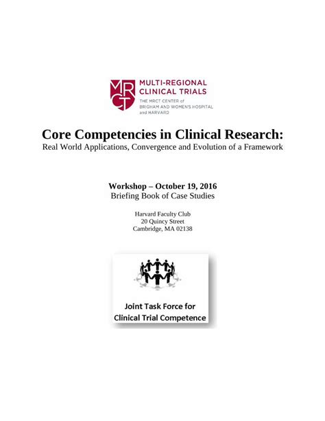 Pdf Core Competencies In Clinical Research Mrct Centermrctcenter