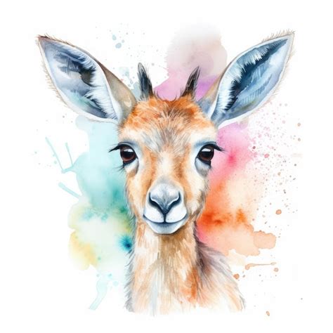 Pintura Em Aquarela De Eohippus Foto Premium