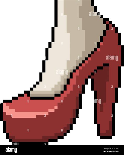 Vector Pixel Art High Heel Isolated Cartoon Stock Vector Image And Art Alamy