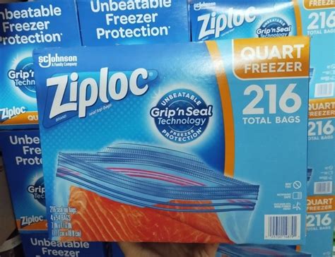 Túi Ziploc Double Zipper Heavy Duty Quart Freezer Bags 216 Túi