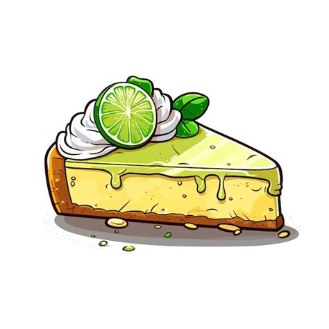 Premium Vector Key Lime Cheesecake Cartoon Vector Illustration