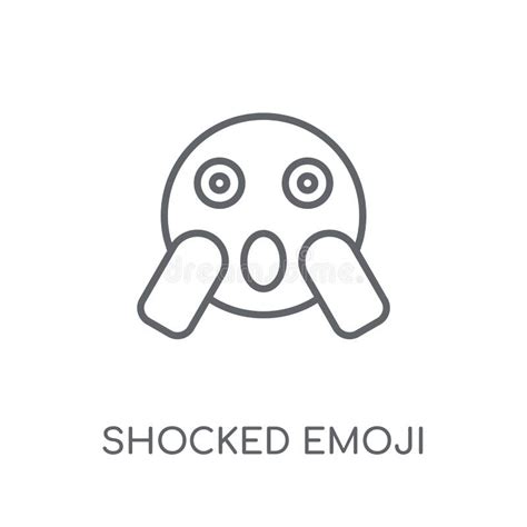 Shocked Emoji Linear Icon Modern Outline Shocked Emoji Logo Con Stock