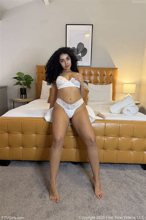 Brunette Victoria With Big Natural Tits Hot Ass Wearing White Lingerie Photos