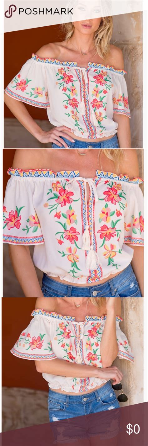 SOLD Flying Tomatoe Lanie Off The Shoulder Top Clothes Design Crop