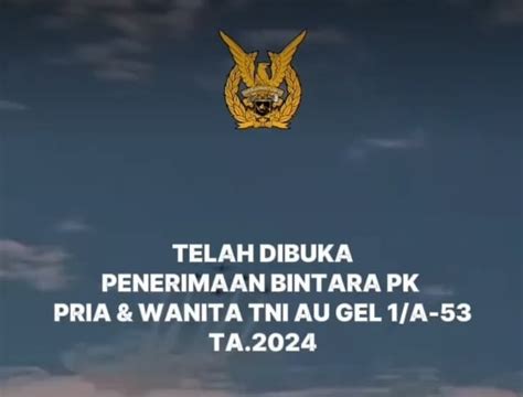 Dibuka Pendaftaran Bintara Pk Tni Angkatan Udara Gelombang I Tahun