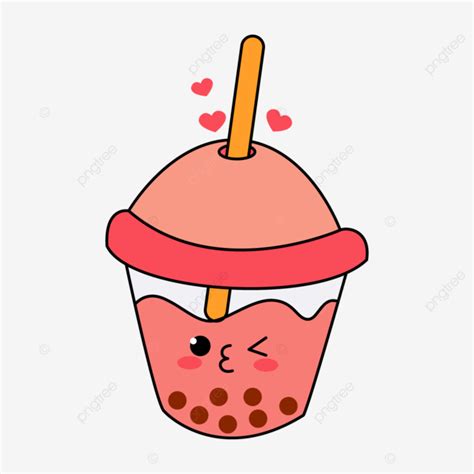 Cute Boba Drink Flat Illustration Vector Boba Boba Drink Cute Boba