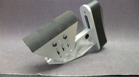 Ar Ar Tactical Silver Aluminum Skeleton Minimalist Adjustable Butt