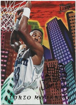 1994 95 Fleer Ultra Jam City Insert 6 Alonzo Mourning Charlotte