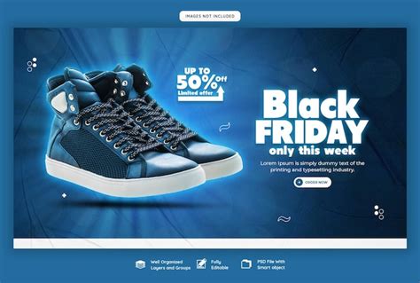 Modelo De Banner Da Web De Super Venda Black Friday Psd Premium