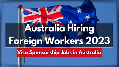 Australia Visa Sponsorship Jobs 2023 20 42 Per Hour