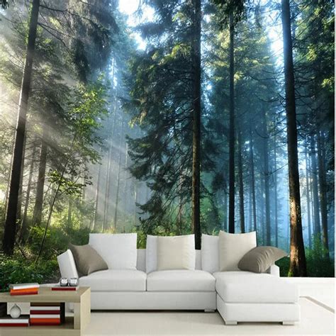 Beibehang Custom Painting Living Room Natural Forest Wall Art Photo