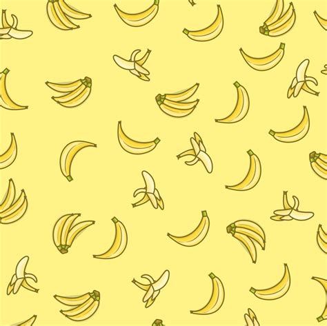 Banana Seamless Yellow Pattern Cute Banana Pattern Background