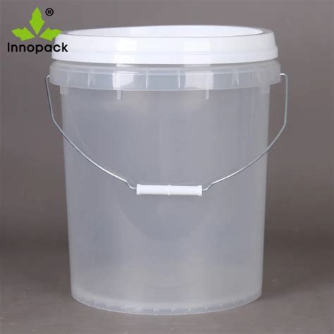 L White Transparent Plastic Oil Bucket Pp Clear Plastic Pail With Lid