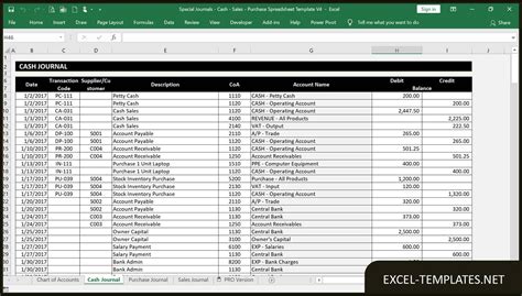 Accounting Journal Template Excel Templates