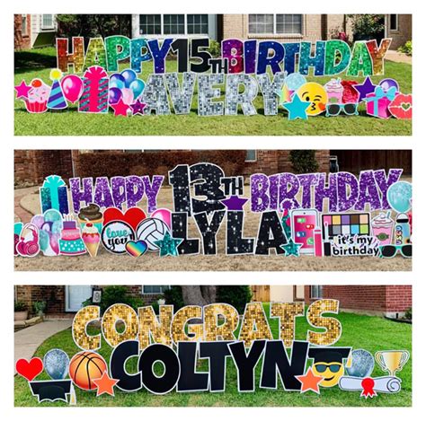 Big Happy Birthday Signs Yard Sign Rental Celebration Lawn Signs