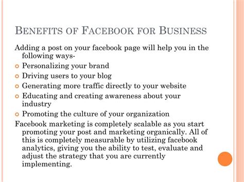 Ppt Why Facebook Marketing Is Important Benefits Of Facebook For