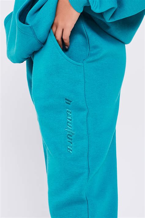 Womens Oversized Full Tracksuit Plain Bright Blue Fleece Matching Hoodie And Jogger Co Ord Set