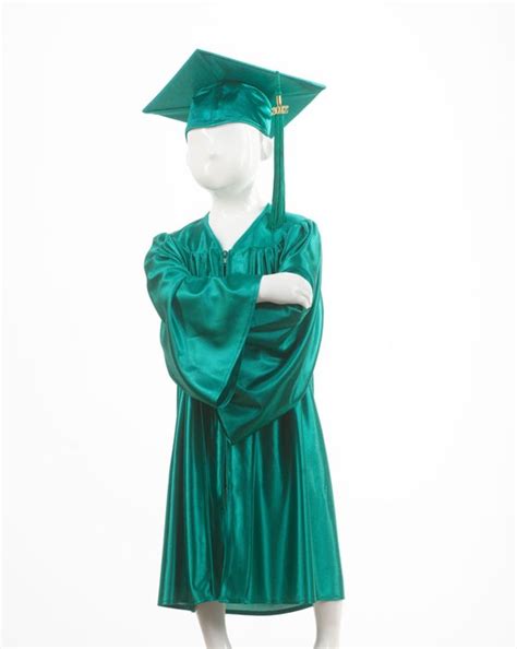 Child's Emerald Green Graduation Gown and Cap Souvenir Set