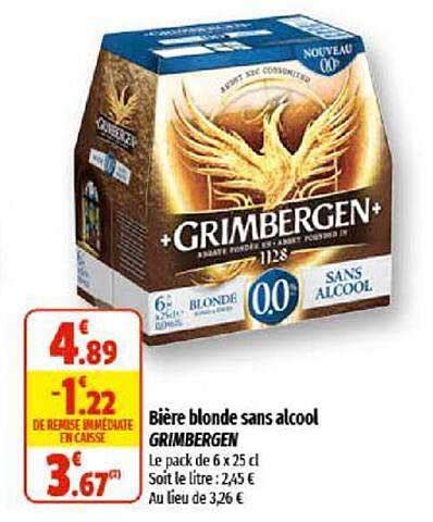 Promo Bi Re Blonde Sans Alcool Grimbergen Chez Coccinelle Supermarch Icatalogue Fr