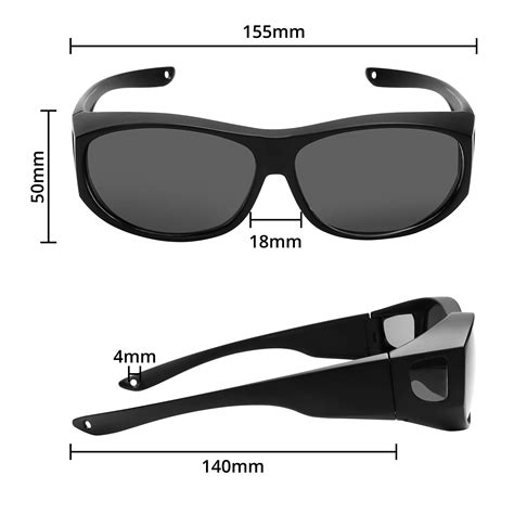 Polarised Over Glasses Sunglasses With Case Anti Glare Uv400 Sun Protection Shield For