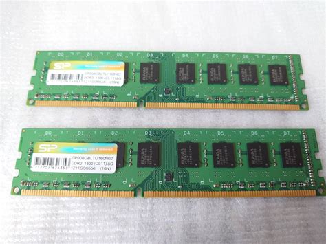 【やや傷や汚れあり】silicon Power Sp008gbltu160n02 Ddr3 Pc3 12800 8gb×2枚 の落札情報詳細