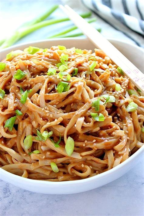 Thai Peanut Noodles Recipe Nutty Slightly Spicy Sauce Tossed With Noodles That Cooks In Just