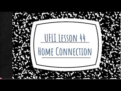 Ufli Foundations Lesson Home Connection Youtube