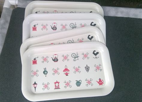 Set of 4 Vintage Retro Serving Trays Kitchen Trays - Etsy